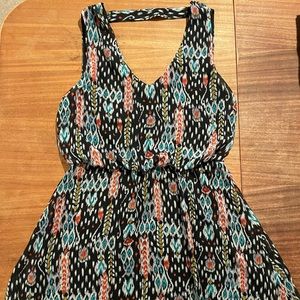 Bisou Bisou dark patterned midi dress size 14